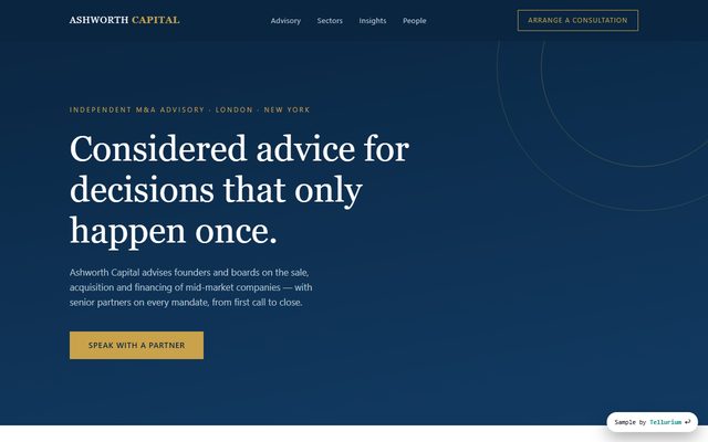 Ashworth Capital — premium corporate website design for finance sample